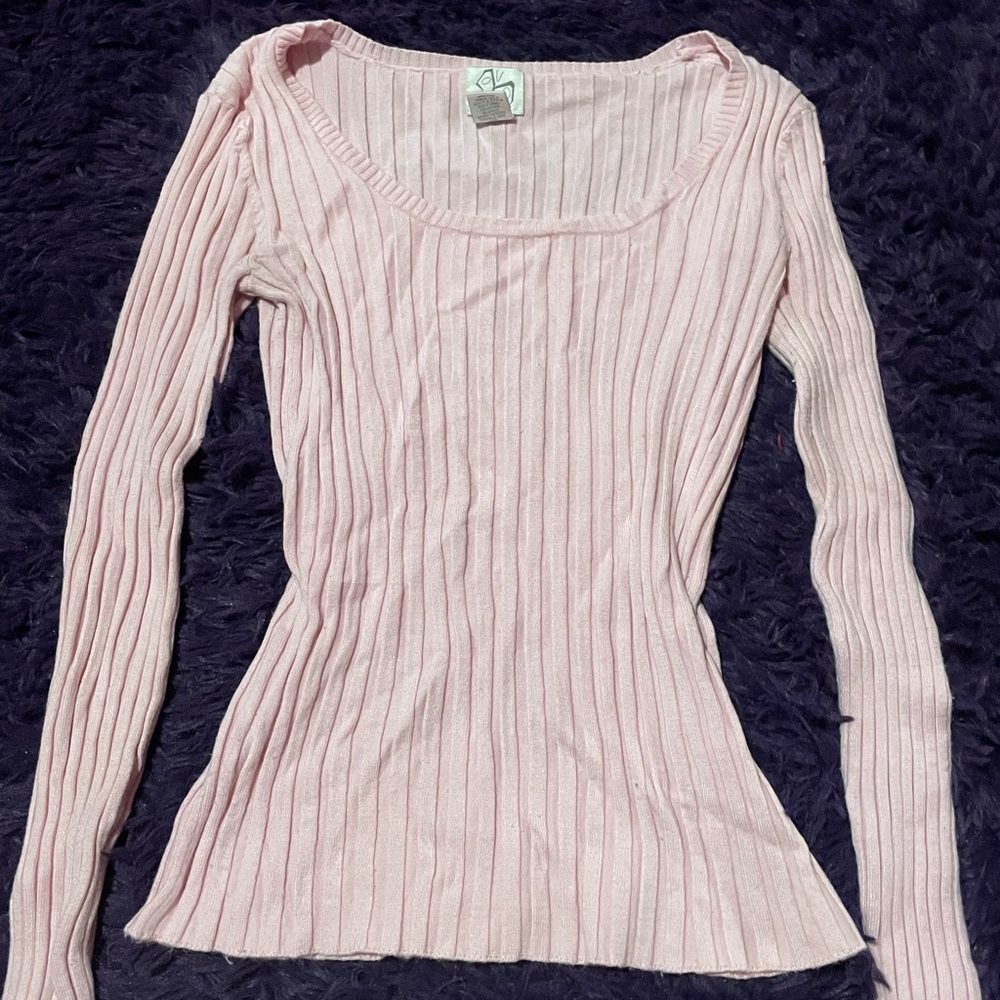 Scoop neck Ribbed Knit Sweater